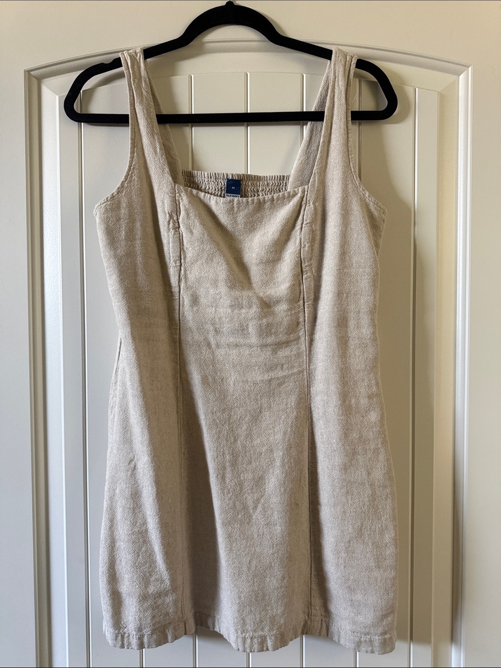 Old Navy Natural Beige Linen-Blend Mini Sundress